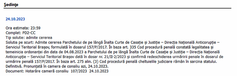 Confirmare redeschiderii urmaririi penale